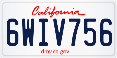 CA license plate 6WIV756