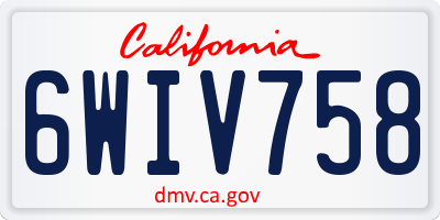 CA license plate 6WIV758