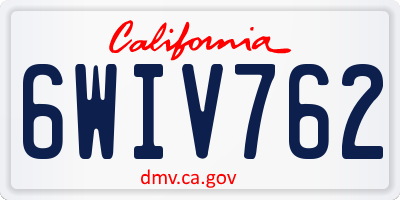 CA license plate 6WIV762