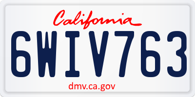 CA license plate 6WIV763