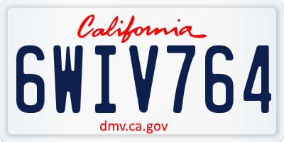 CA license plate 6WIV764