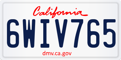 CA license plate 6WIV765