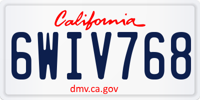 CA license plate 6WIV768