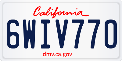CA license plate 6WIV770