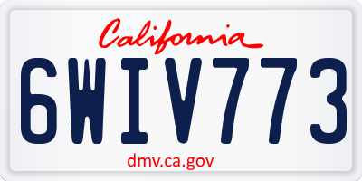 CA license plate 6WIV773