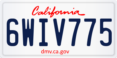 CA license plate 6WIV775