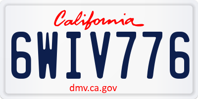 CA license plate 6WIV776