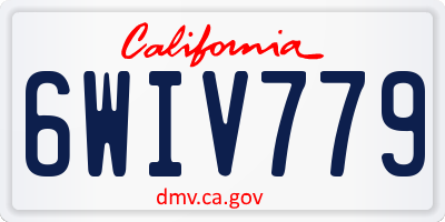 CA license plate 6WIV779