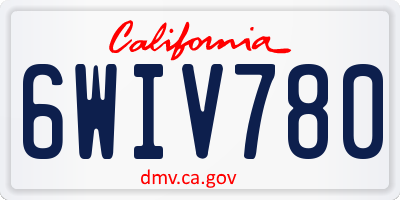 CA license plate 6WIV780