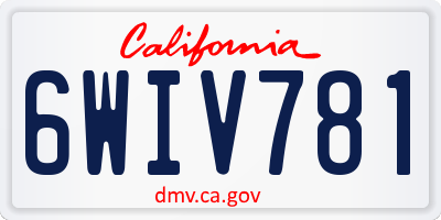 CA license plate 6WIV781