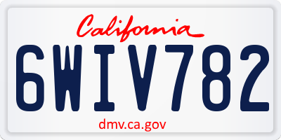 CA license plate 6WIV782