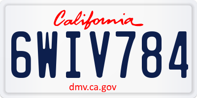 CA license plate 6WIV784
