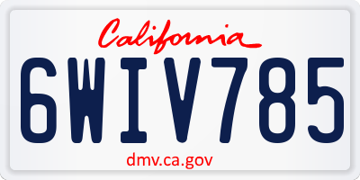 CA license plate 6WIV785