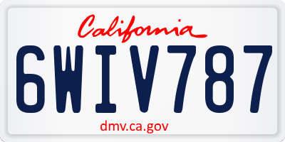 CA license plate 6WIV787