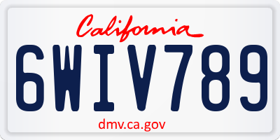 CA license plate 6WIV789