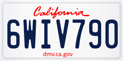 CA license plate 6WIV790