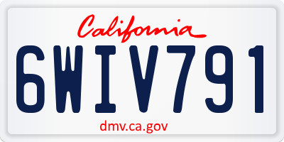 CA license plate 6WIV791