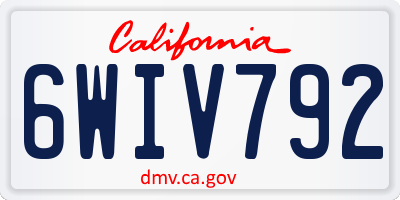 CA license plate 6WIV792