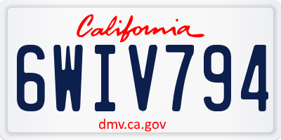 CA license plate 6WIV794