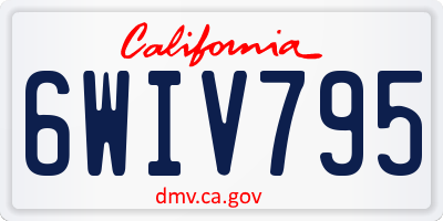 CA license plate 6WIV795