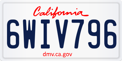 CA license plate 6WIV796