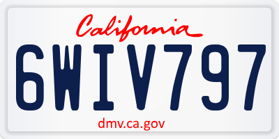 CA license plate 6WIV797