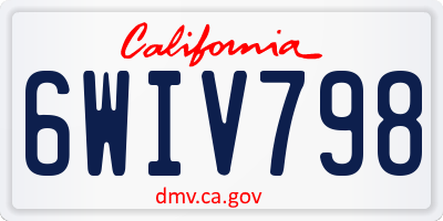 CA license plate 6WIV798