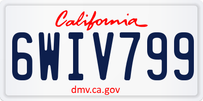 CA license plate 6WIV799
