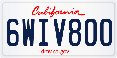 CA license plate 6WIV800