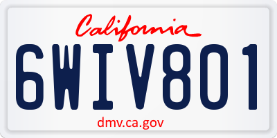 CA license plate 6WIV801