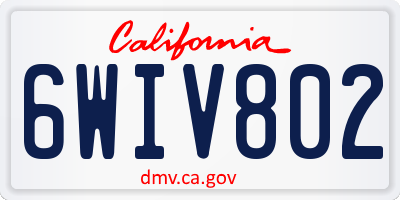 CA license plate 6WIV802