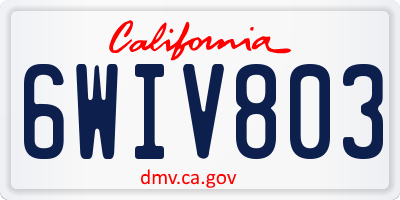 CA license plate 6WIV803