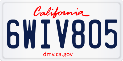 CA license plate 6WIV805