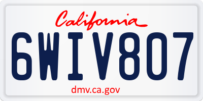CA license plate 6WIV807
