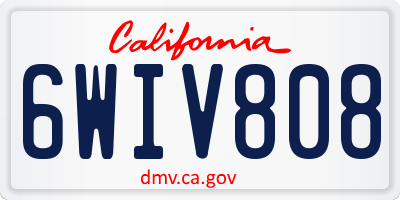 CA license plate 6WIV808