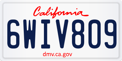 CA license plate 6WIV809