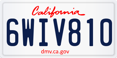 CA license plate 6WIV810