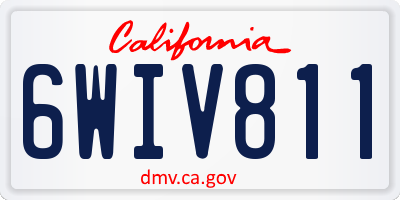 CA license plate 6WIV811