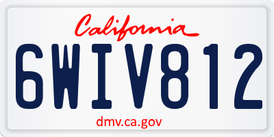 CA license plate 6WIV812