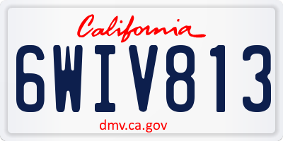 CA license plate 6WIV813