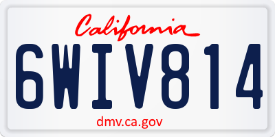 CA license plate 6WIV814