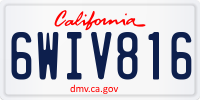 CA license plate 6WIV816