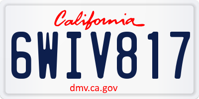 CA license plate 6WIV817