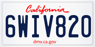 CA license plate 6WIV820
