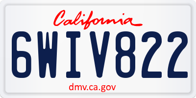 CA license plate 6WIV822