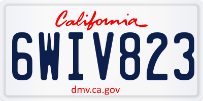 CA license plate 6WIV823