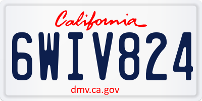 CA license plate 6WIV824