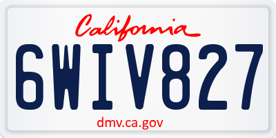 CA license plate 6WIV827