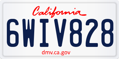 CA license plate 6WIV828