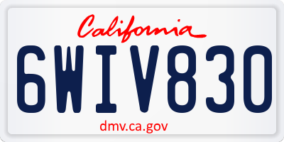 CA license plate 6WIV830